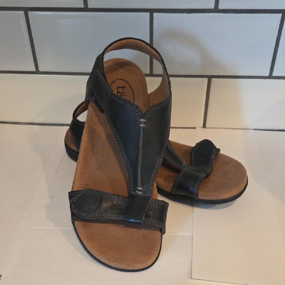 Comfort Stretch  Taos Black Women's Sandals - Casual Open-Toe